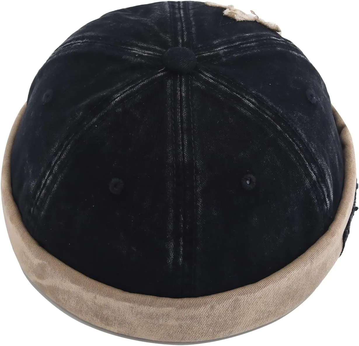 Washed Cotton Brimless Distressed Docker Cap Adjustable Street Casual Sailor Cap Skullcap Beanie Hat Landlord Hats