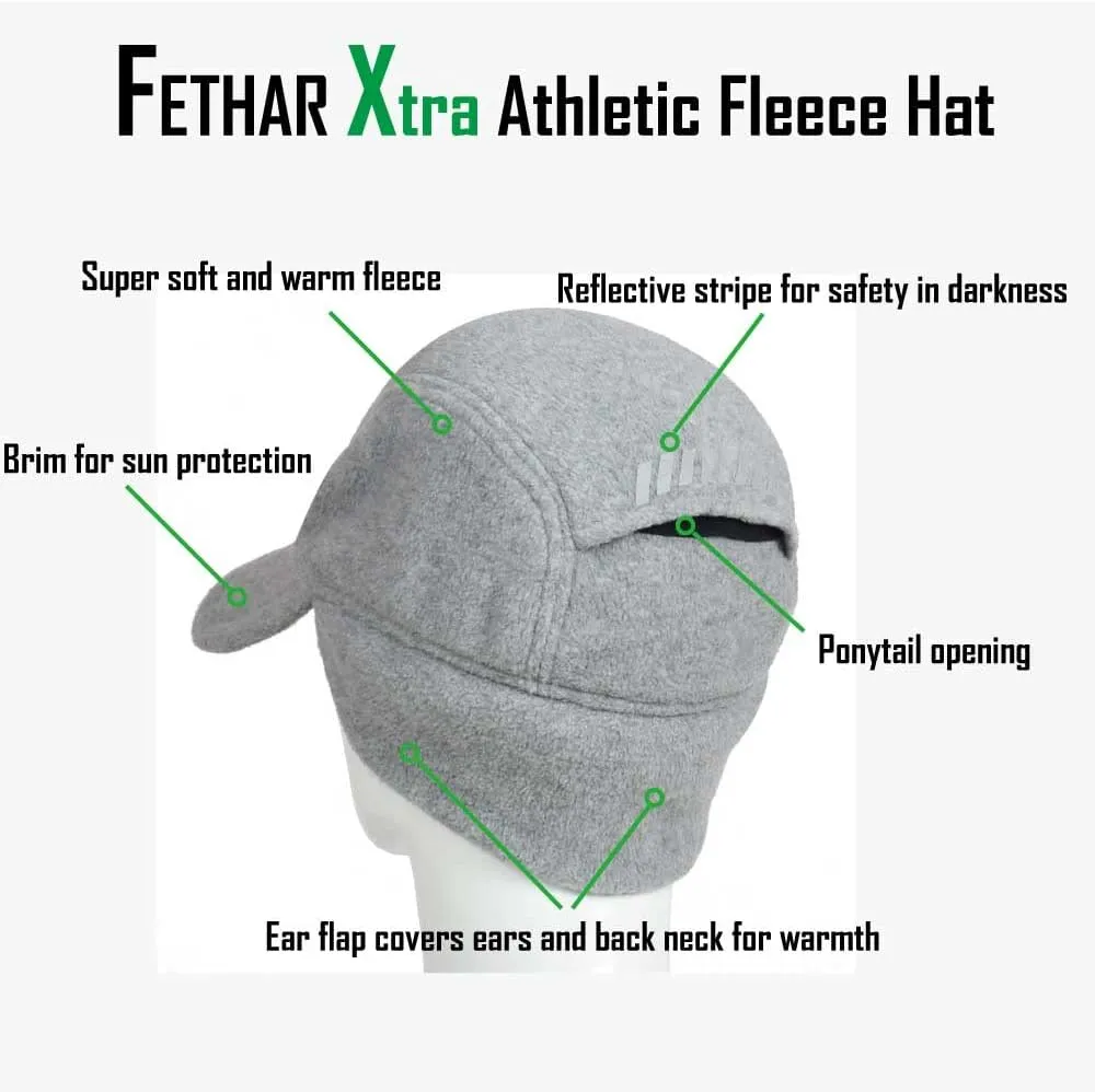 Womens Athletic Winter Hat with Ponytail Hole - Fleece Running Hat for Womens