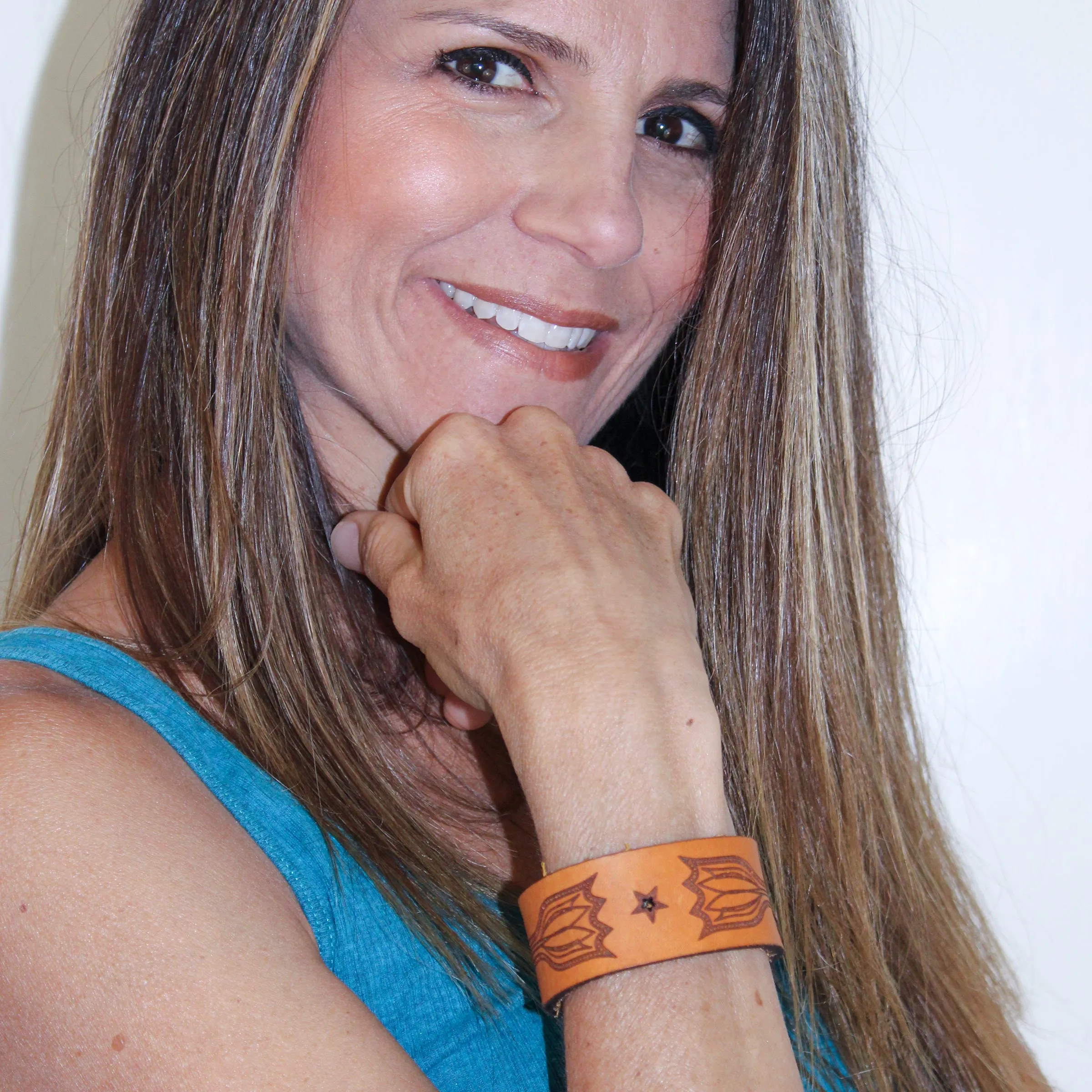 Women's Leather Cuff - Texas Tulip Cuff